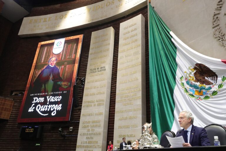 Diputado Santiago Creel reconoce lucha de Vasco de Quiroga y su lucha por integrar a los pueblos originarios