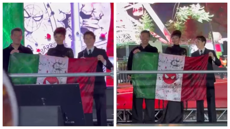 Zendaya y Tom Holland muestran bandera mexicana con logos de Spider-Man en evento de CDMX: ¿enfrentarán sanciones?