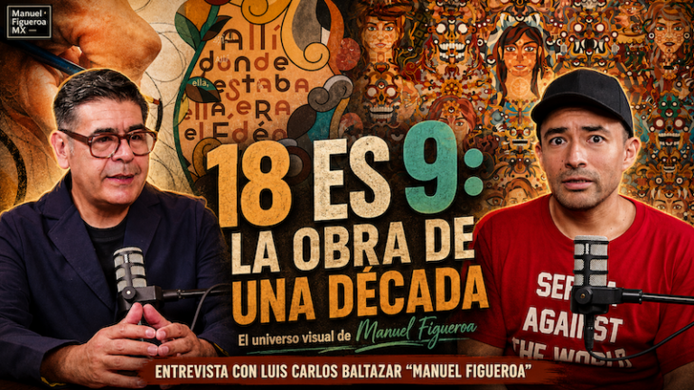 Manuel Figueroa presenta “18 es 9”, monumental obra que une el diseño gráfico y los códices aztecas en Querétaro