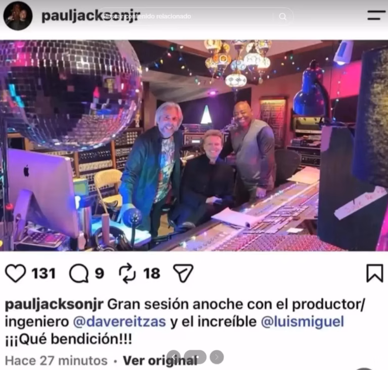 Luis Miguel reaparece en estudio de grabación y desata rumores de un nuevo disco
