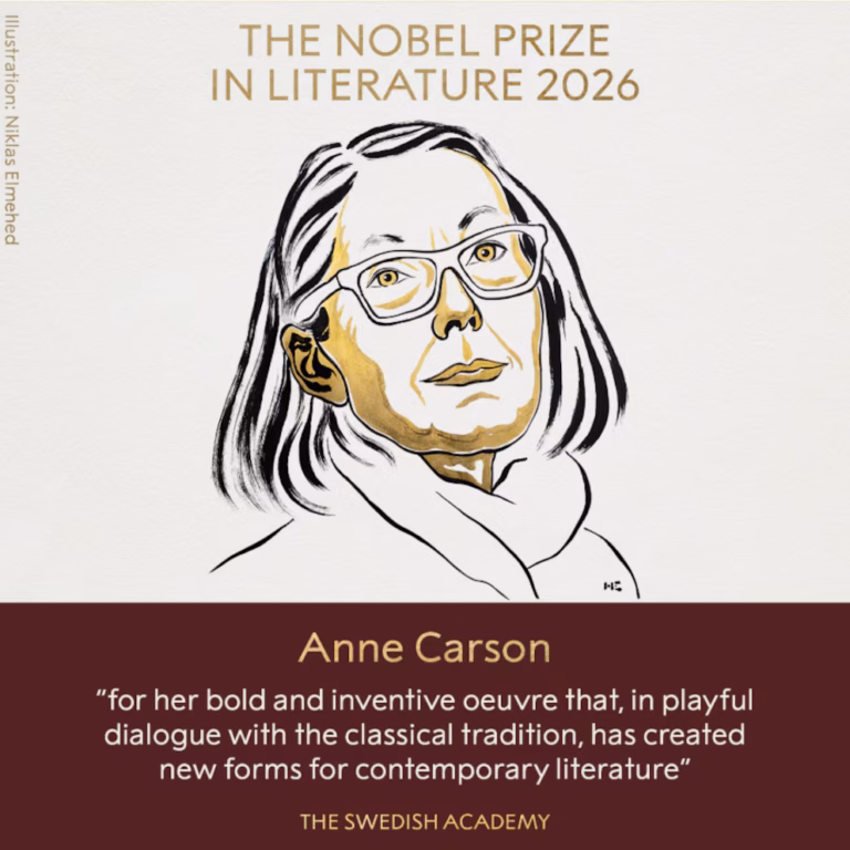 Anne Carson gana el Premio Nobel de Literatura 2026